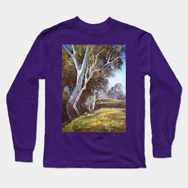 'River Bank Bends' Long Sleeve T-Shirt by Lyndarob